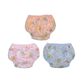 Washable Diaper Pants in Polyester PVC Jacket for Newborn Baby (Small, Pack of 3)