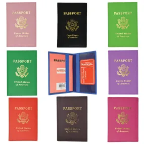 Wholesale USA Gold Logo Passport Cover Holder for Travel Colors Assorted