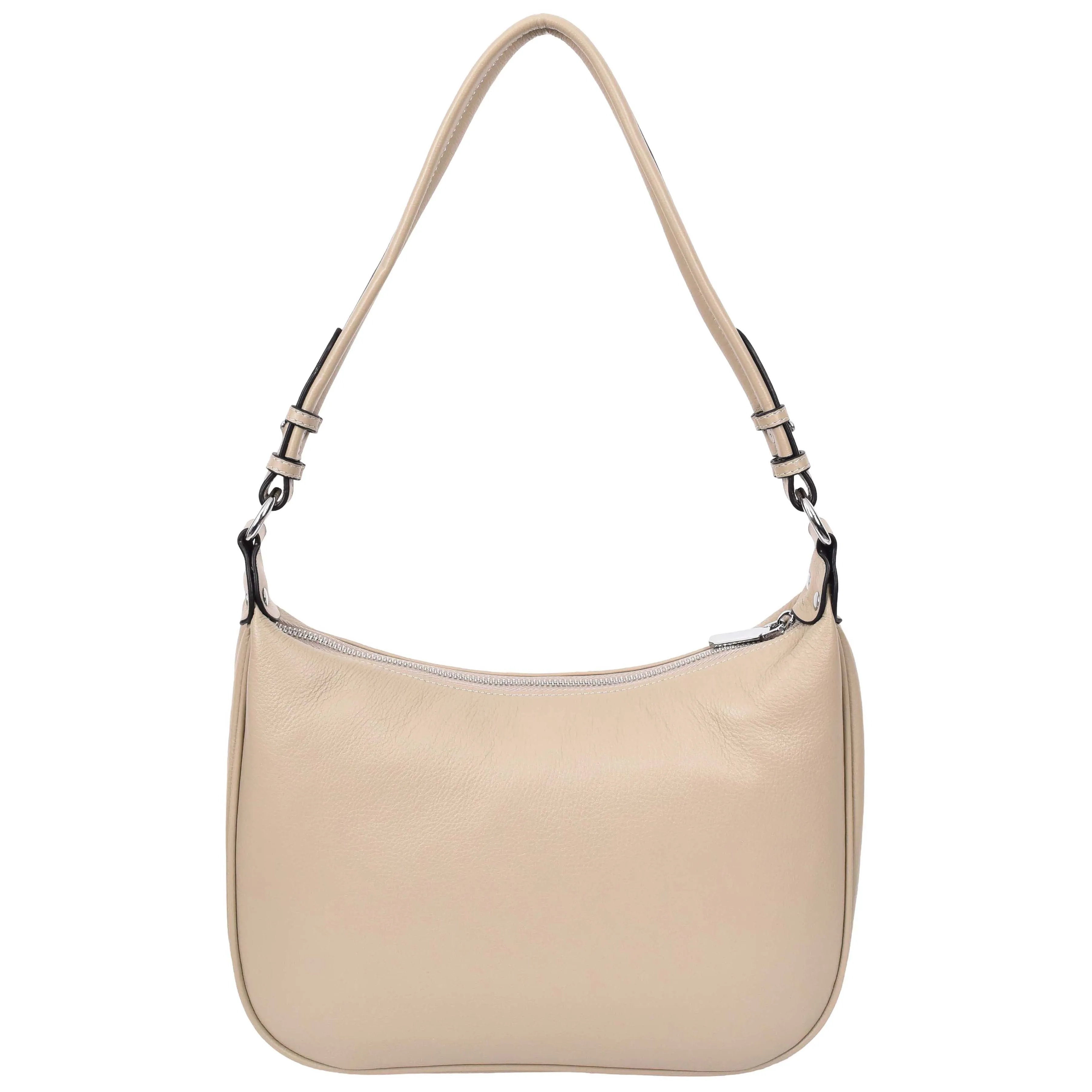 Womens Leather Hobo Style Shoulder Bag Daphne Taupe