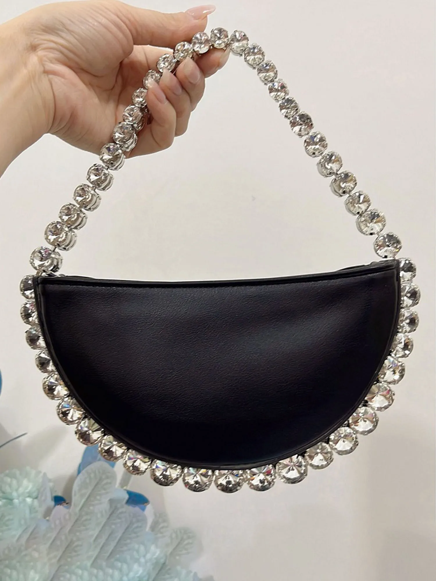 Women¡¯s Sparkling Rhinestone Shoulder Bag with PU Material